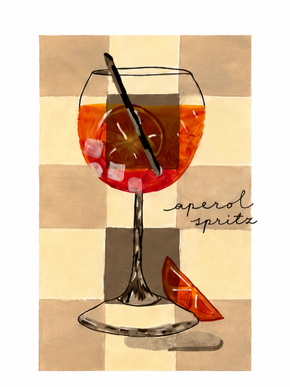 Aperol Spritz - Cocktail Collection - Handmade Paintings